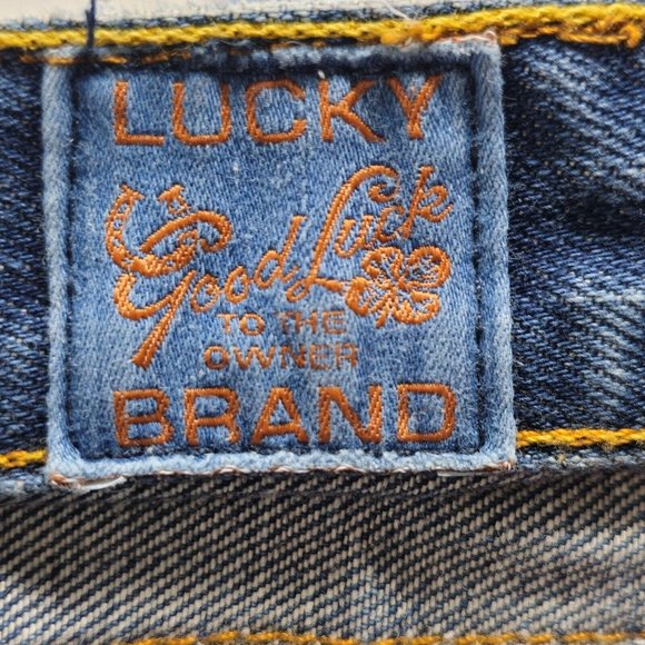 Lucky Brand Jeans Vintage Straight Leg Mens Sz 40 Made USA 34" Inseam Blue Denim - Picture 6 of 12